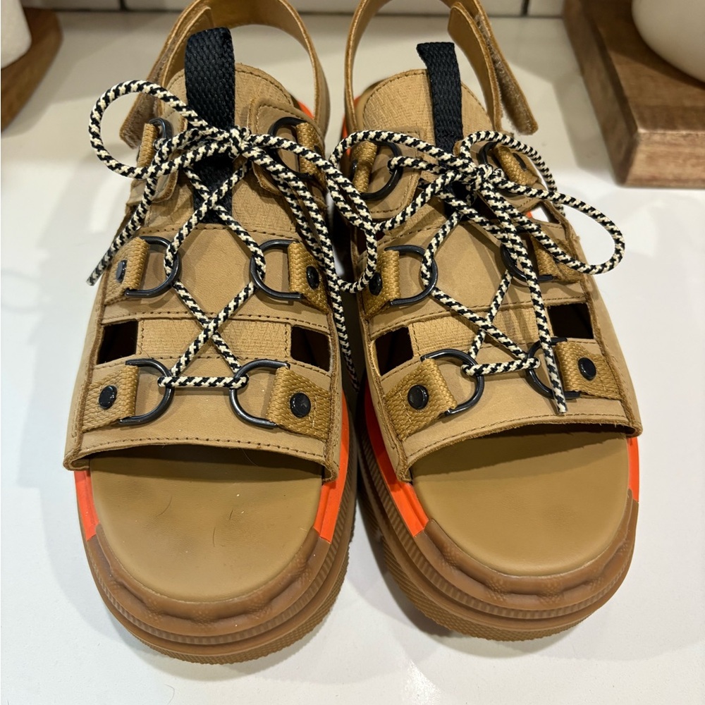 Sorel Tan and Orange Sandals